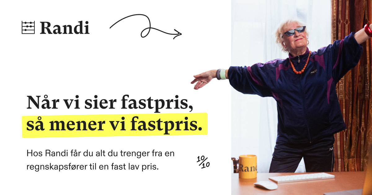 Randi Regnskap - Når vi sier fastpris, så mener vi fastpris.