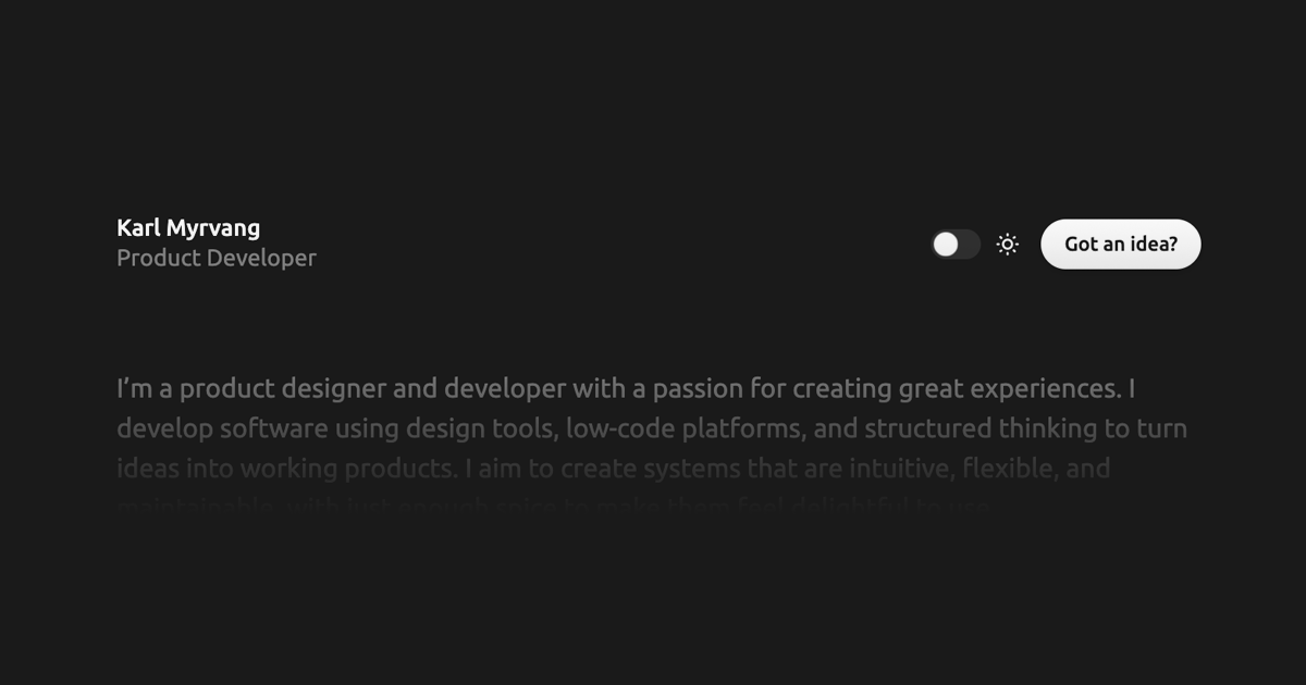 Karl Myrvang – Product Developer