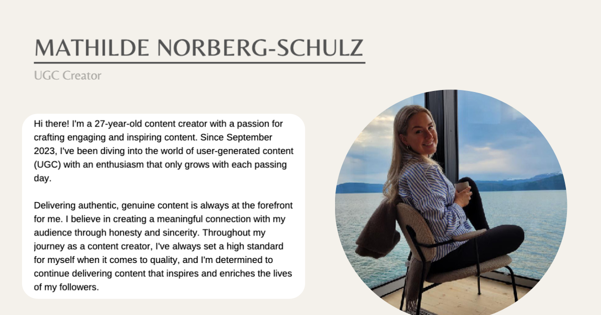 UGC Creator Mathilde Norberg-Schulz