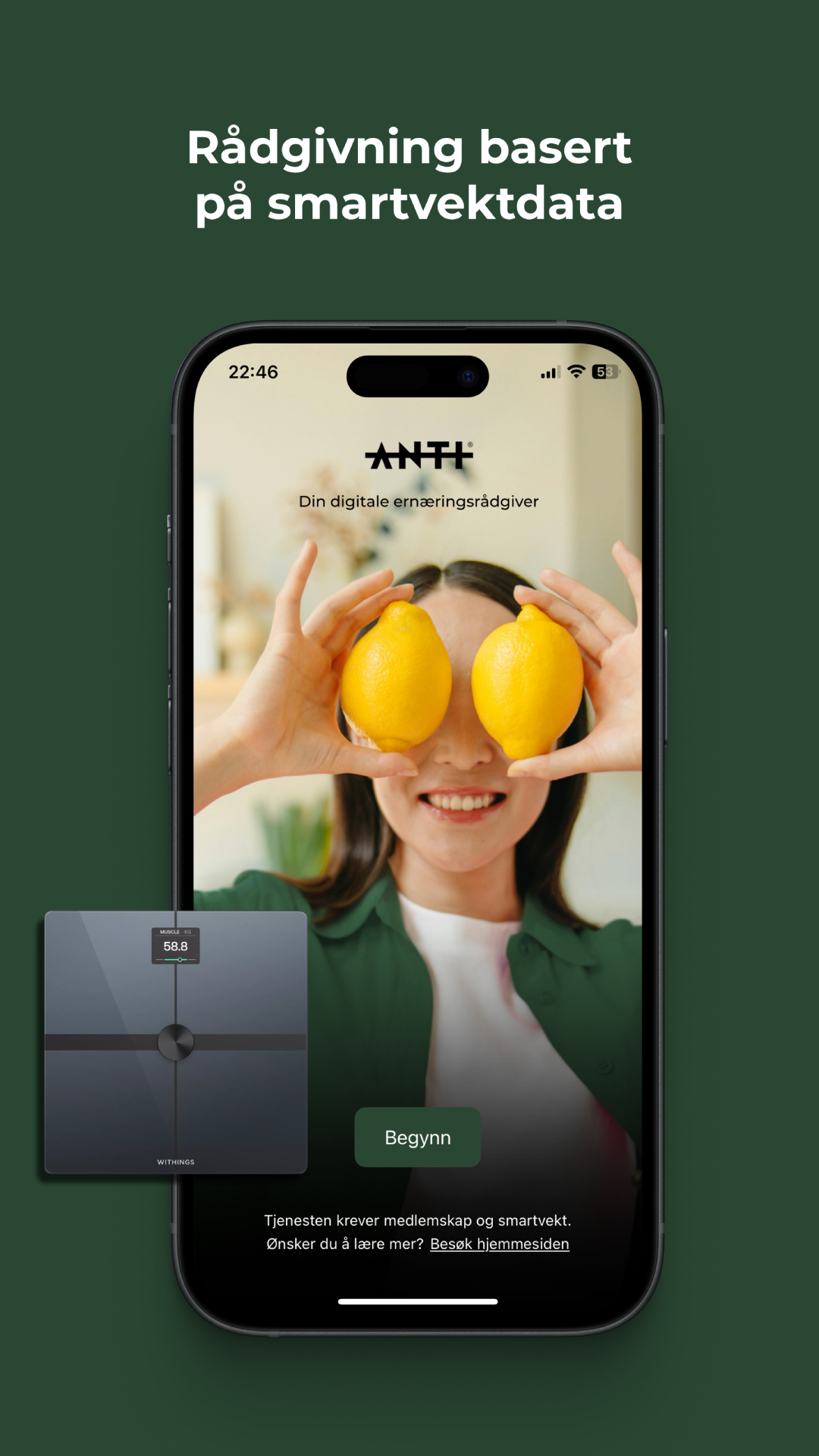 ANTI – Din helse fortjener en digitalisert ernæringsfysiolog.