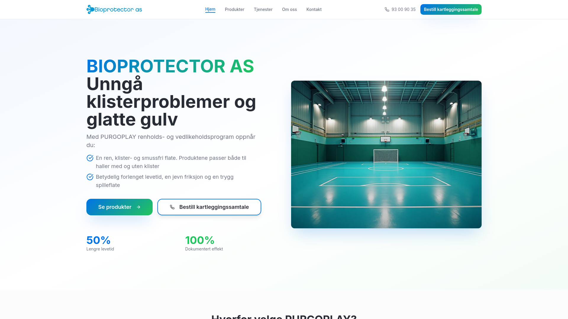 Bioprotector AS - PURGOPLAY renholdsløsninger for sportsgulv