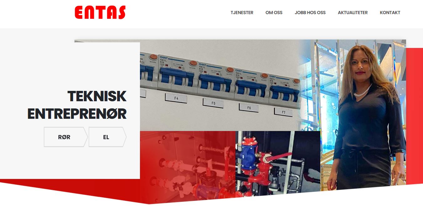 Entas AS. Teknisk entreprenør. Rørentreprise og elektroentreprise