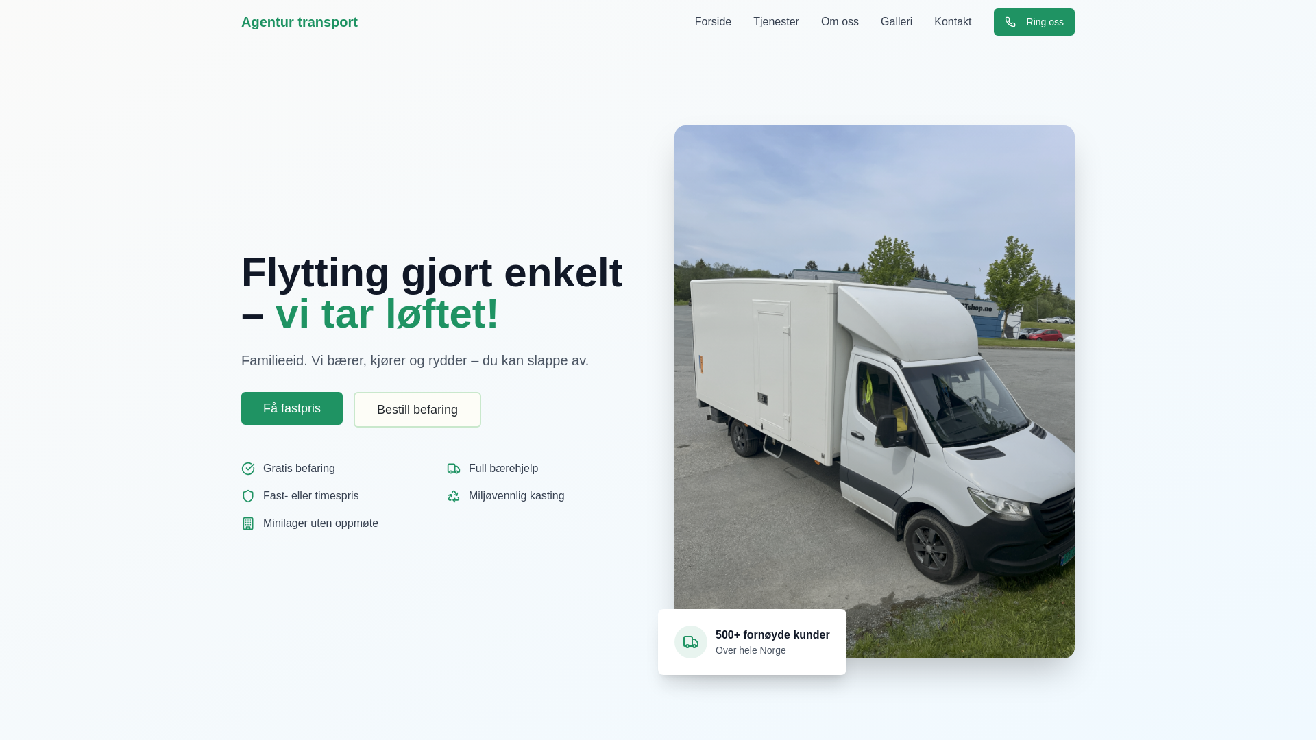 Agentur transport - Flytting fra Trondheim til hele Norge | Fastpris & Timespris