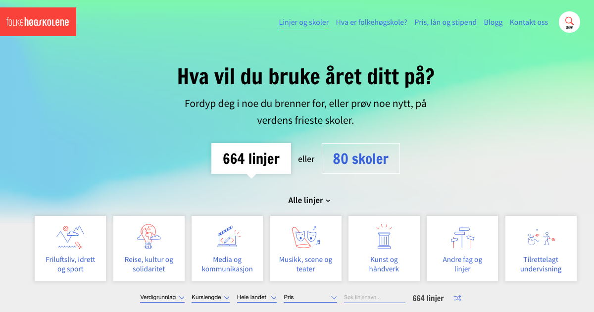 Folkehøgskole? Velg blant 81 folkehøgskoler i Norge på folkehogskole.no