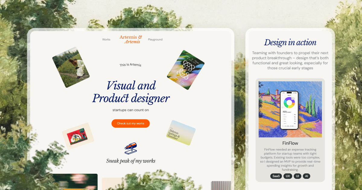 Artemis – Modern Designer Portfolio Template for Framer