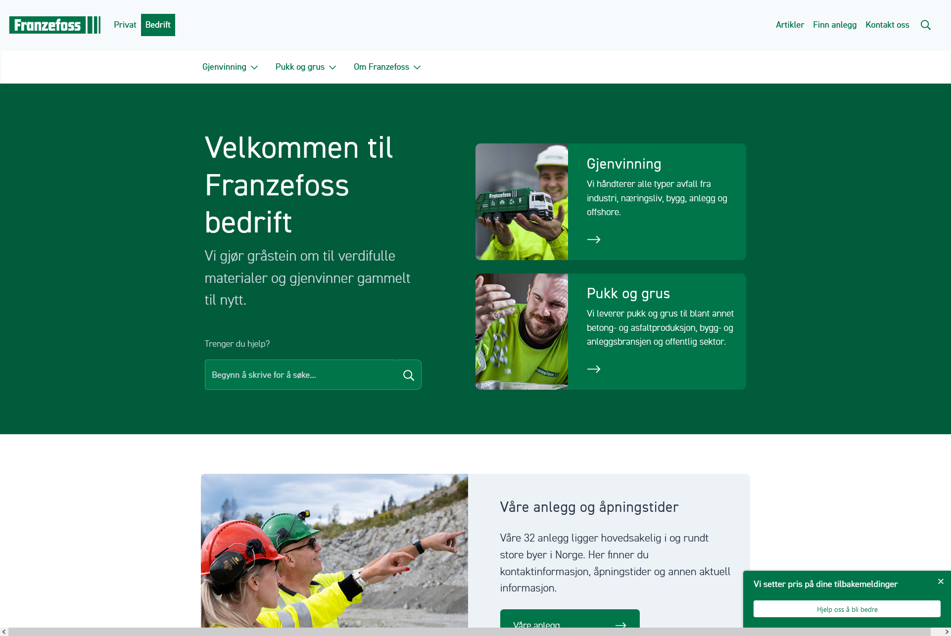 Vi tar vare på fremtiden | Franzefoss