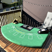 🎲 Lei et blackjackbord til fest, julebord eller utdrikningslag Gjør kvelden uforglemmelig – komplett bord med alt utstyr, klart til spill på 5 minutter.