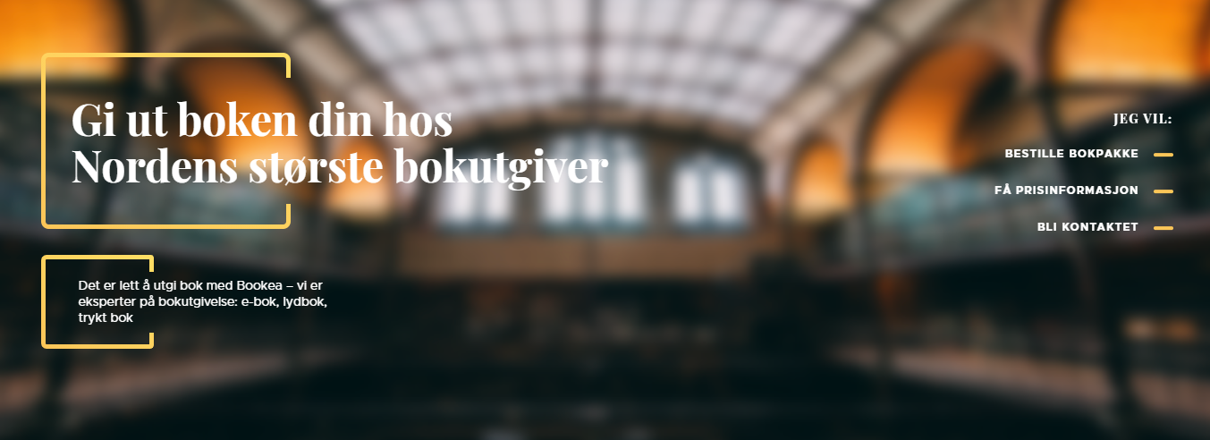 Gi ut boken din sammen med Bookea - din profesjonelle partner