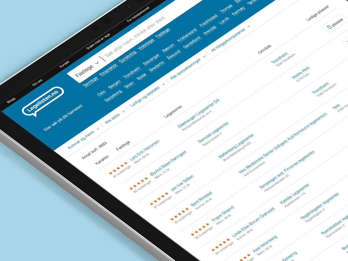 Legelisten.no