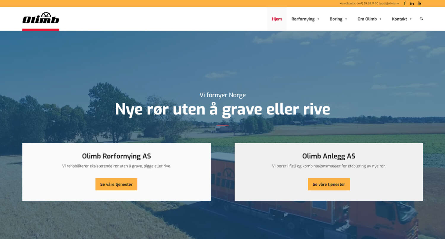 Olimb Rørfornying AS - Nye rør uten å grave eller rive