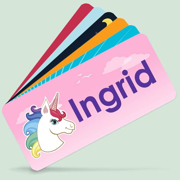 Navnelapper til personlig merking av klær og eiendeler