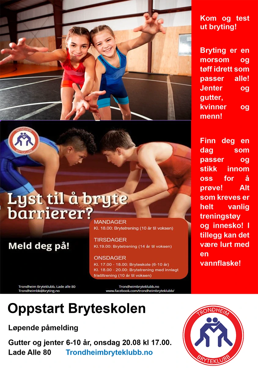 Trondheim Bryteklubb - Treninger som passer for alle