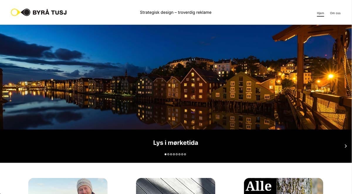 Byrå Tusj - Landingsside