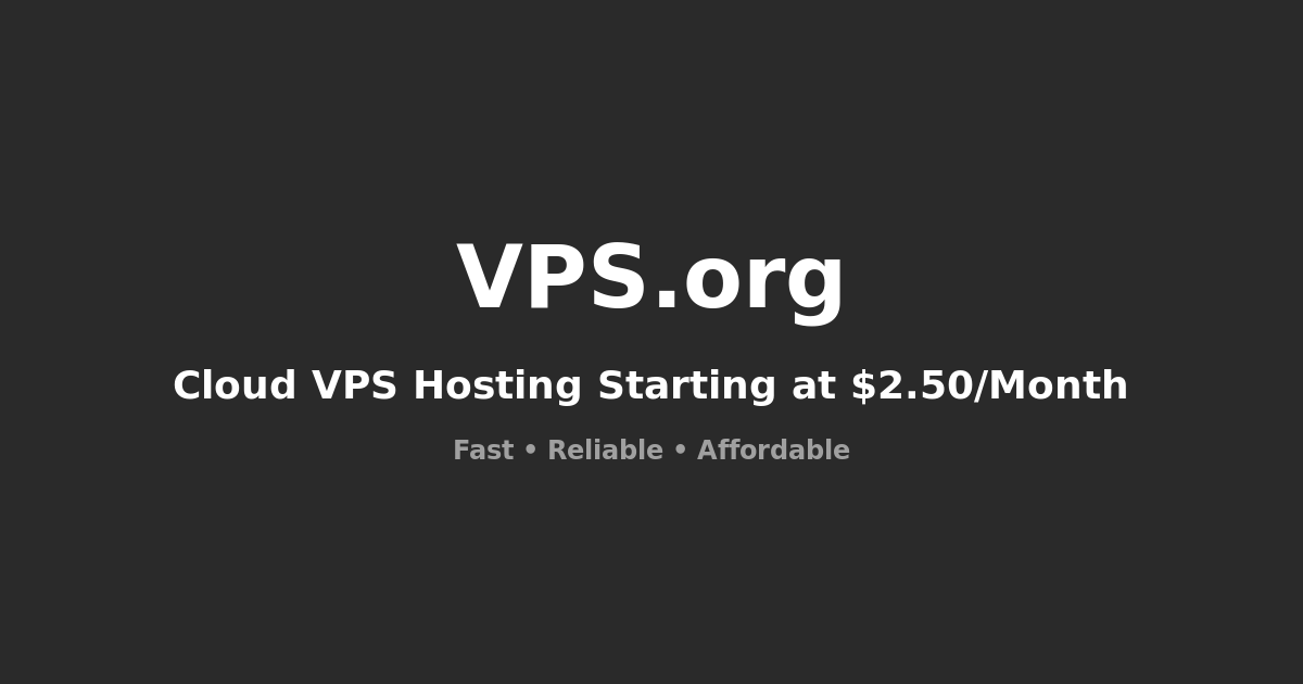 VPS.org - Cloud VPS Hosting Starting at $2.50/Month